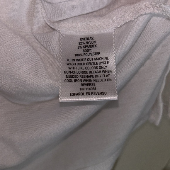 EC JM Collection women’s white blouse Petite RN 114068lace texture overlay look - Picture 6 of 9